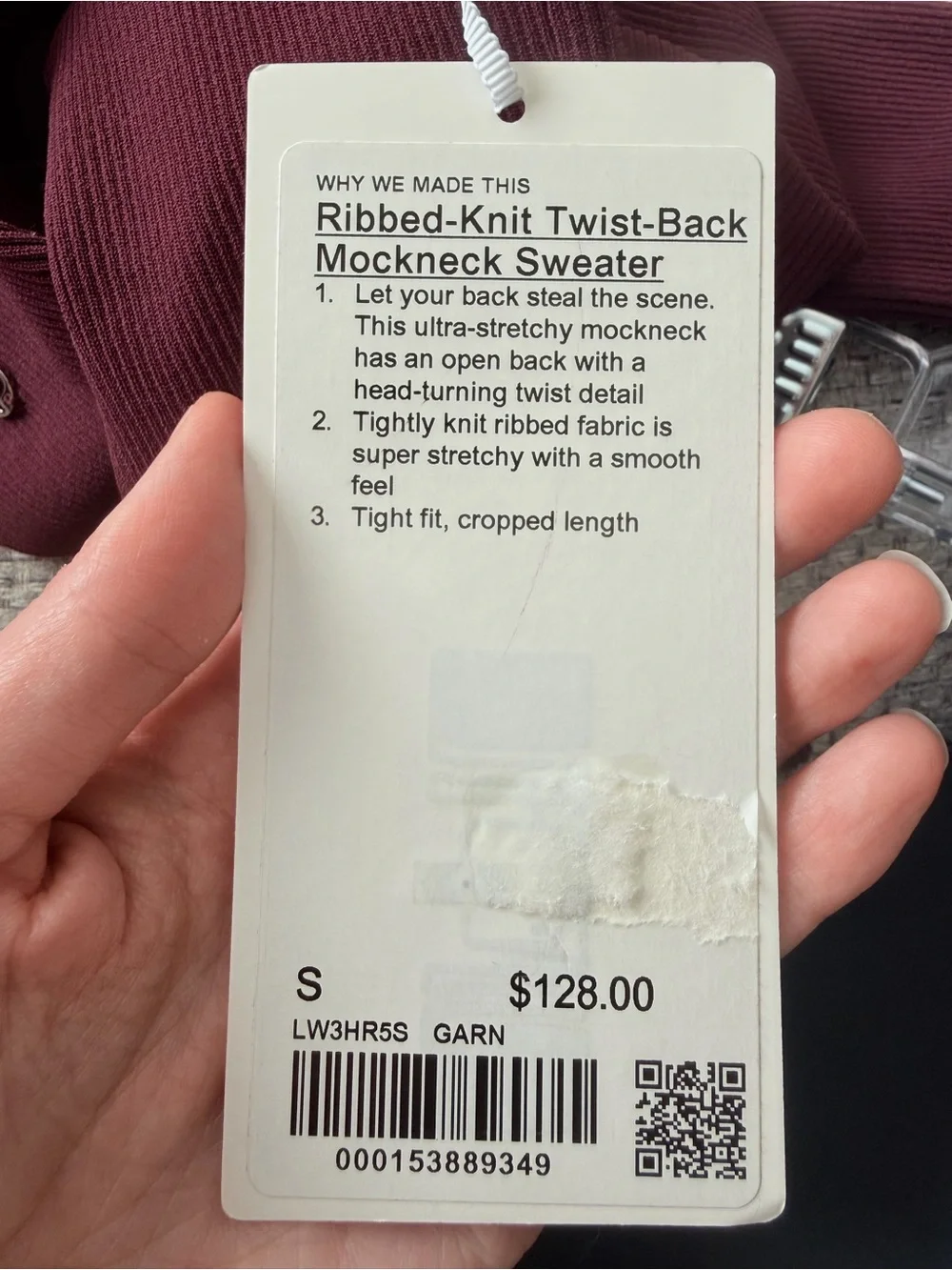 Lululemon Ribbed-Knit Twist-Back Mockneck Sweater